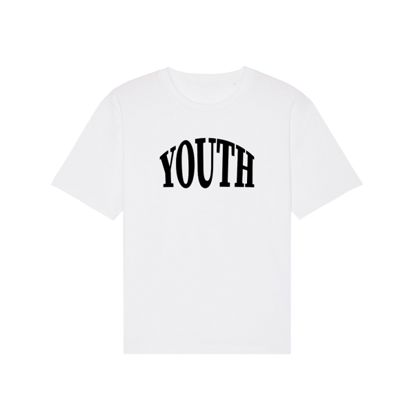 T-Shirt (Youth) White with Black Writing