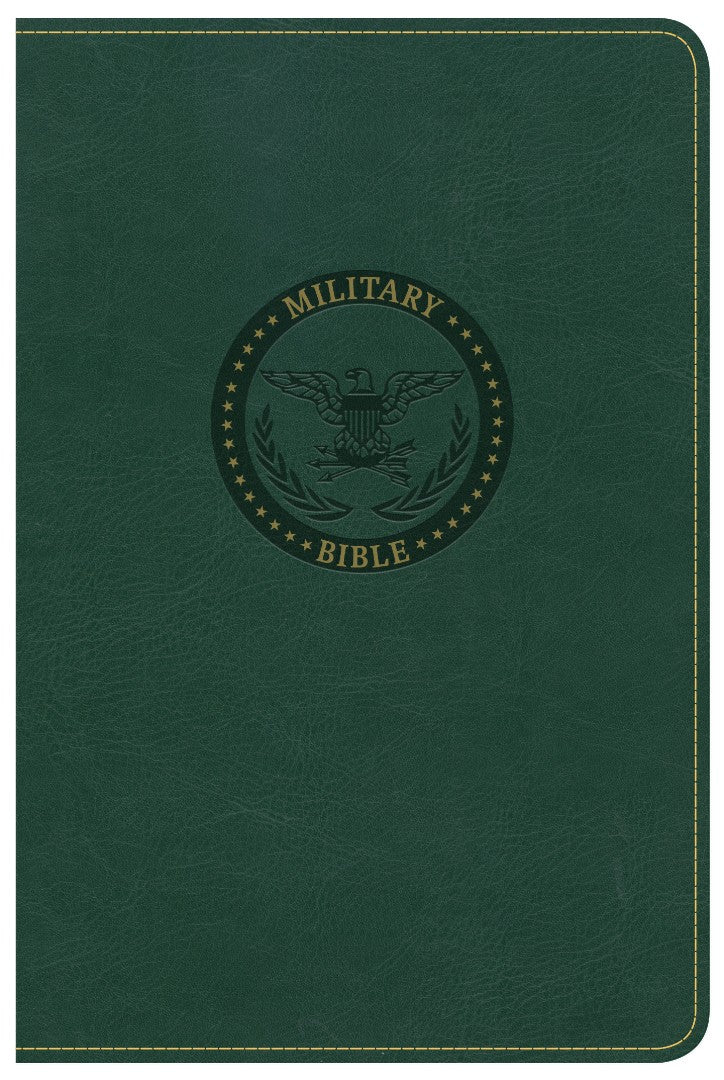 CSB Military Bible, Green Leathertouch - Re-vived