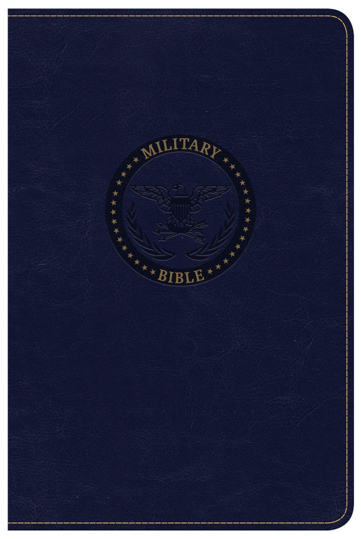 CSB Military Bible, Navy Blue Leathertouch - Re-vived