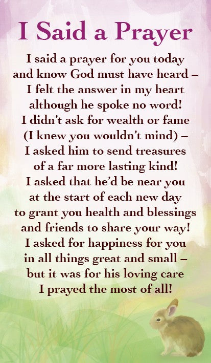 I Said a Prayer for You Prayer Card (pack of 20) - Re-vived