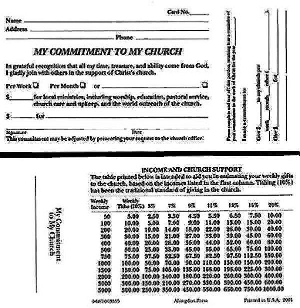 My Commitment to My Church Pledge Card (Pkg of 100) - Re-vived