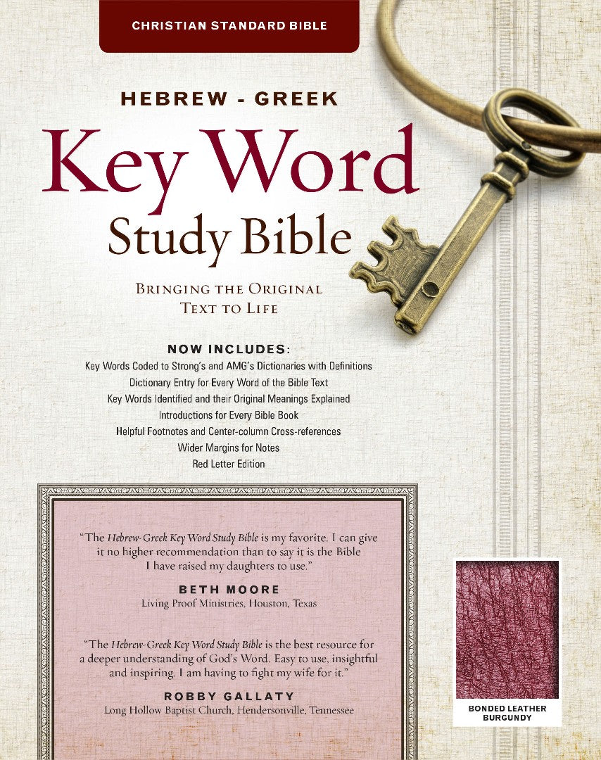 The CSB Hebrew-Greek Key Word Study Bible Burgundy - Re-vived