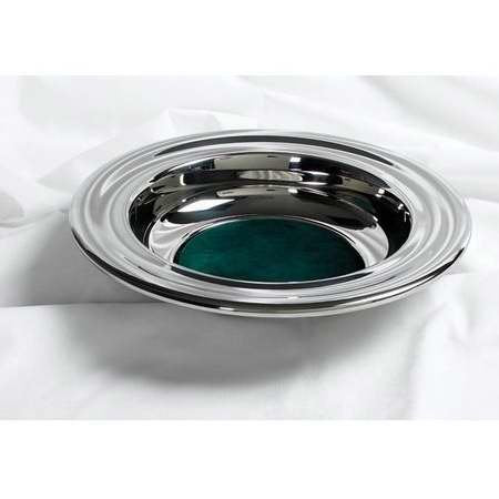 Silver Offering Plate With Green Felt - Re-vived