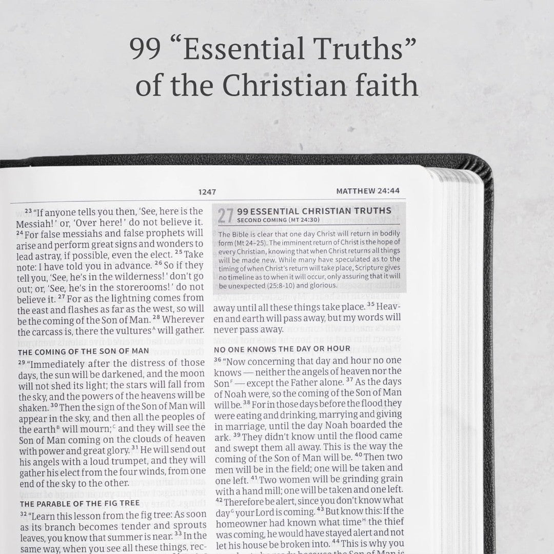 CSB Everyday Study Bible, Charcoal LeatherTouch - Re-vived