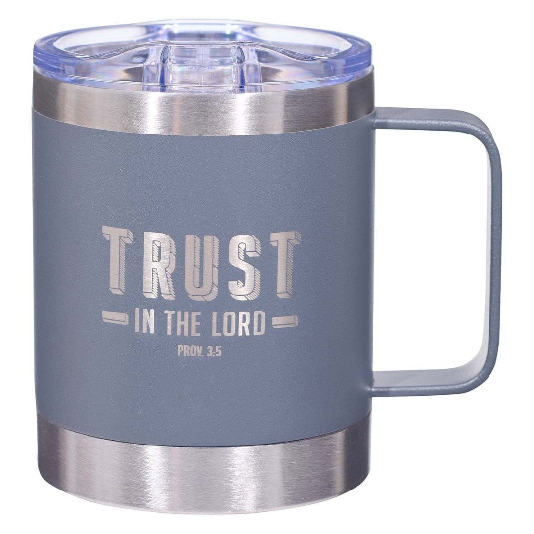 Trust in the Lord Gray Camp Style Stainless Steel Mug - Re-vived