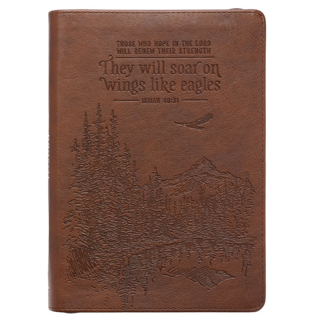 Soar Brown Faux Leather Classic Journal with Zip - Re-vived