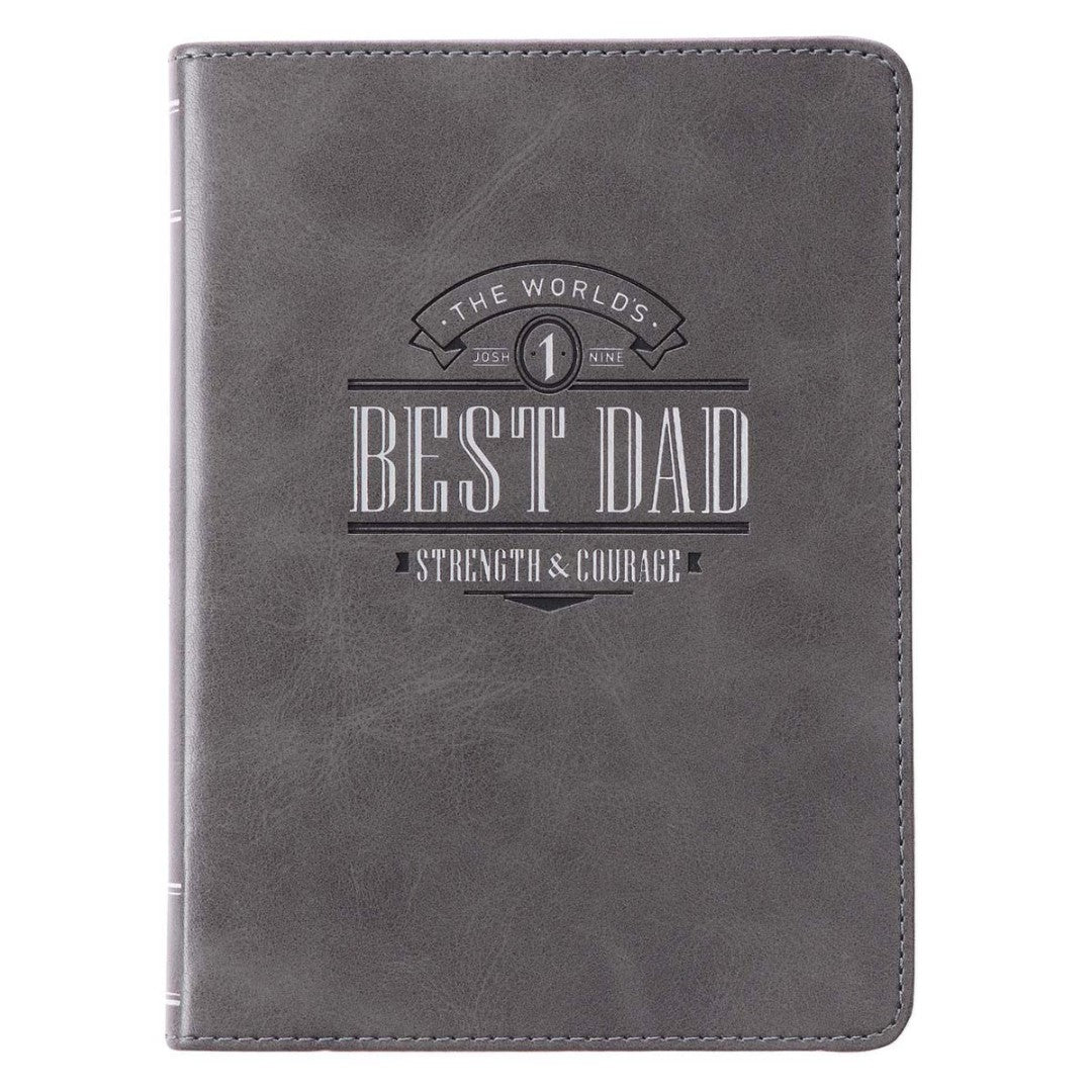 World's Best Dad Gray Faux Leather Handy-Sized Journal - Re-vived
