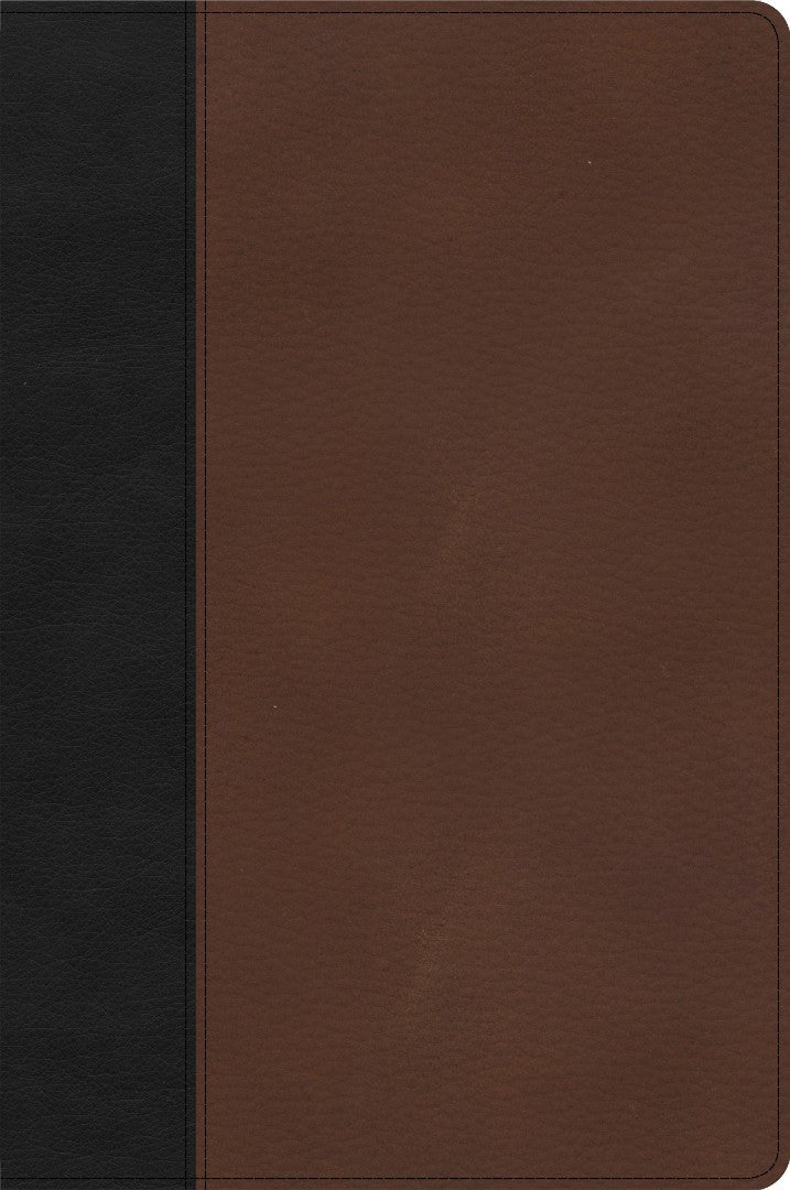 CSB Large Print Thinline Bible, Black/Brown LeatherTouch - Re-vived