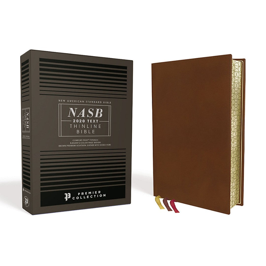 NASB Thinline Bible, Premium Goatskin Leather, Brown - Re-vived