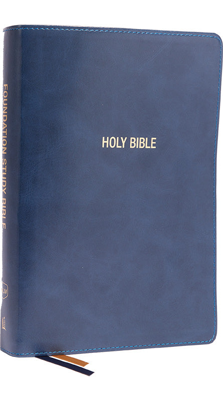 NKJV Foundation Study Bible, Large Print, Red Letter, Blue - Re-vived