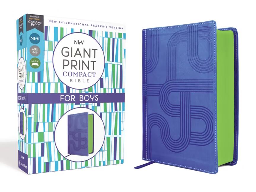 NIrV Giant Print Compact Bible for Boys, Blue - Re-vived