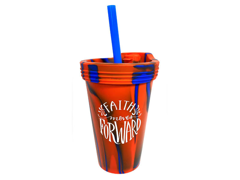 Cup Silicone Faith Forward Red 16oz - Re-vived