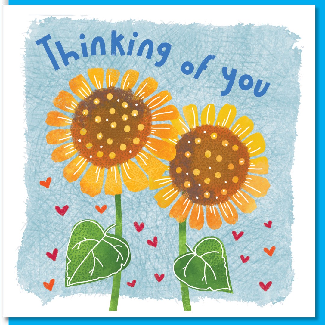 Thinking of You Sunflowers Greetings Card - Re-vived