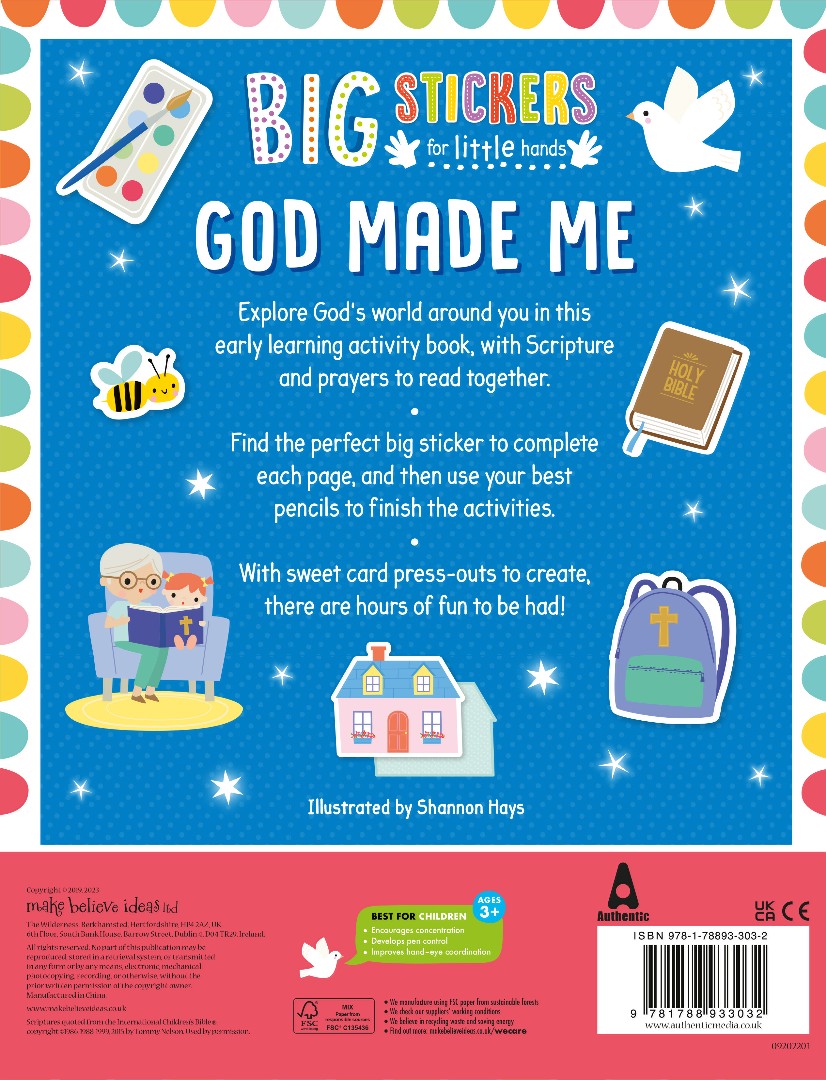 Big Stickers for Little Hands: God Made Me - Re-vived