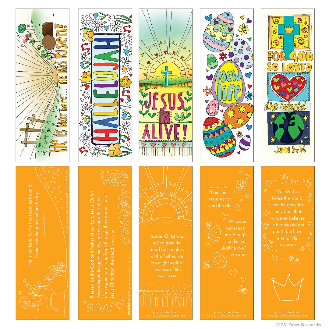 10 Easter Colouring Bookmarks - Re-vived