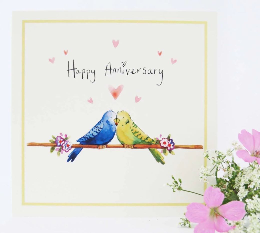 Love Birds Anniversary Card - Re-vived