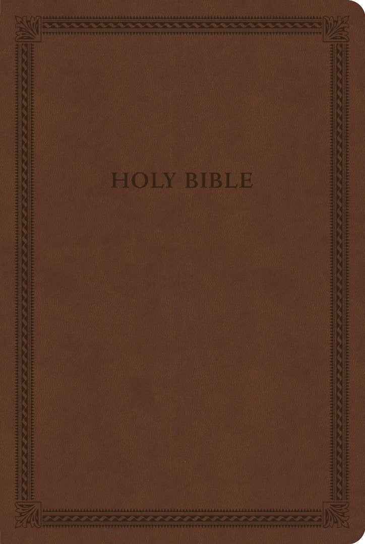 CSB Large Print Thinline Bible, Brown Leathertouch, Value Ed - Re-vived