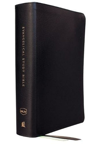 NKJV Evangelical Study Bible, Black Bonded Leather - Re-vived
