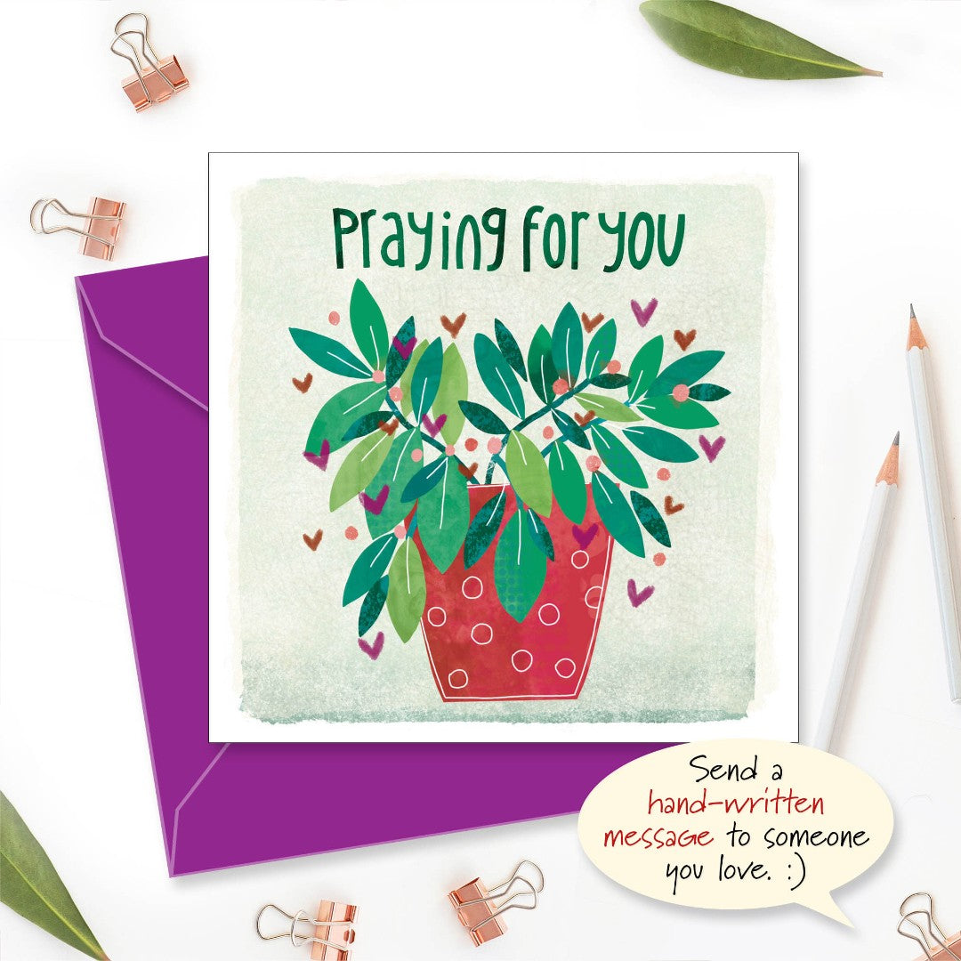 Praying for you Greetings Card - Re-vived
