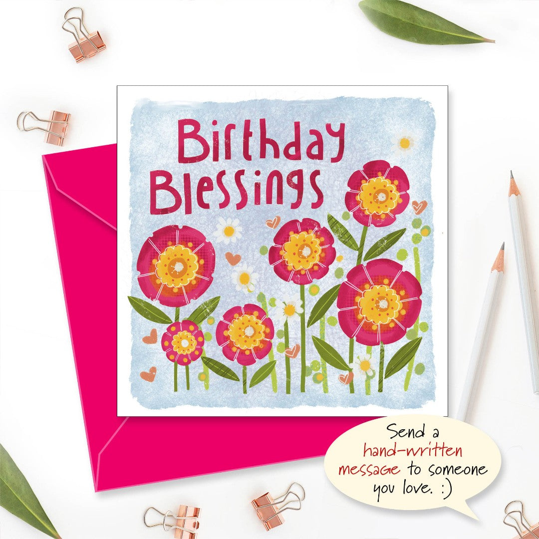 Birthday Blessings Greetings Card - Re-vived