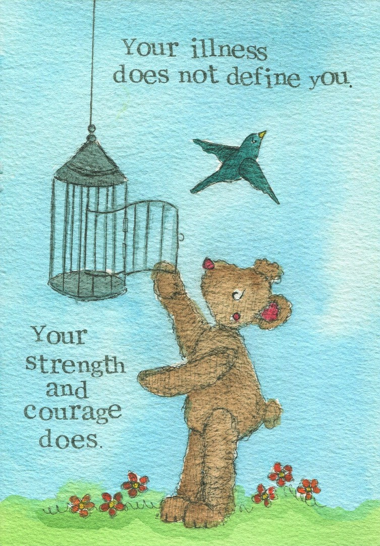 Get Well Soon Card Strength and Courage Single Card - Re-vived