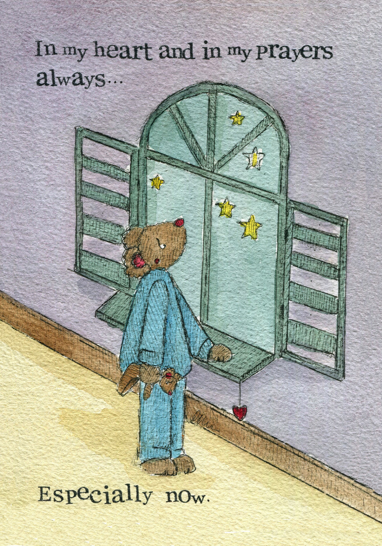 Thinking of You Heart and Prayers Single Card - Re-vived