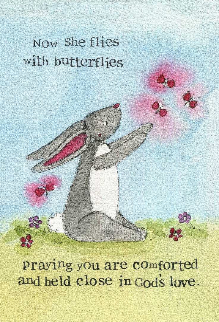 Sympathy Card Now She Flies Single Card - Re-vived