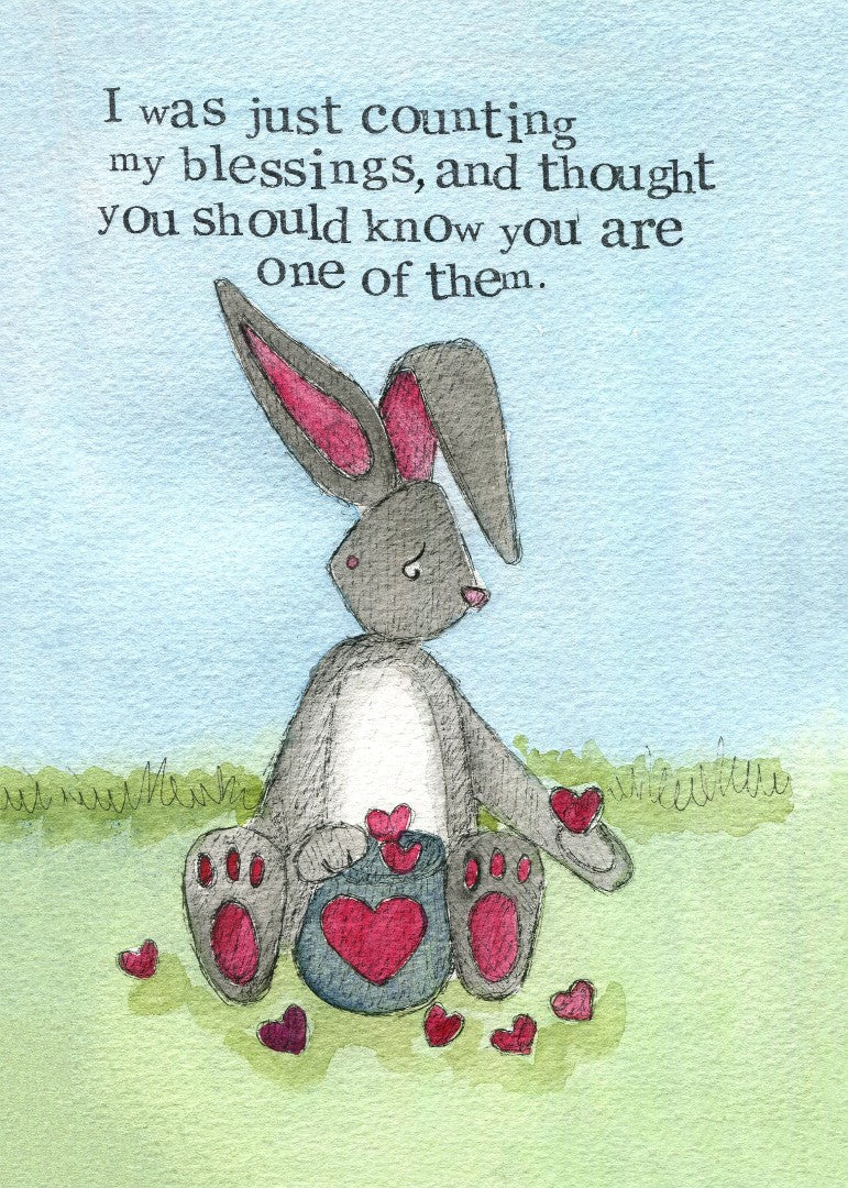 Thinking of You Card Thank You Card Counting My Blessings - Re-vived