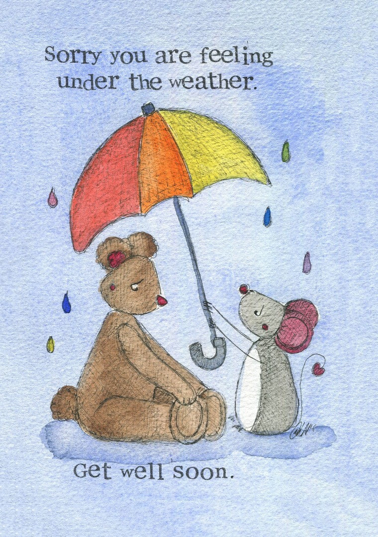 Get Well Soon Card Under the Weather Single Card - Re-vived
