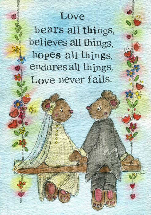 Wedding Print Marriage Print Love Never Fails Single Print - Re-vived