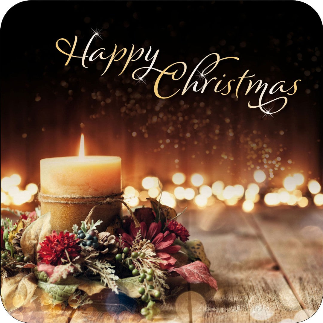 Christmas Candle Christmas Coaster - Re-vived
