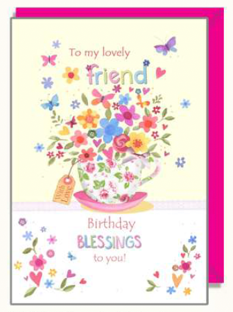 Lovely Friend Birthday Card - Re-vived