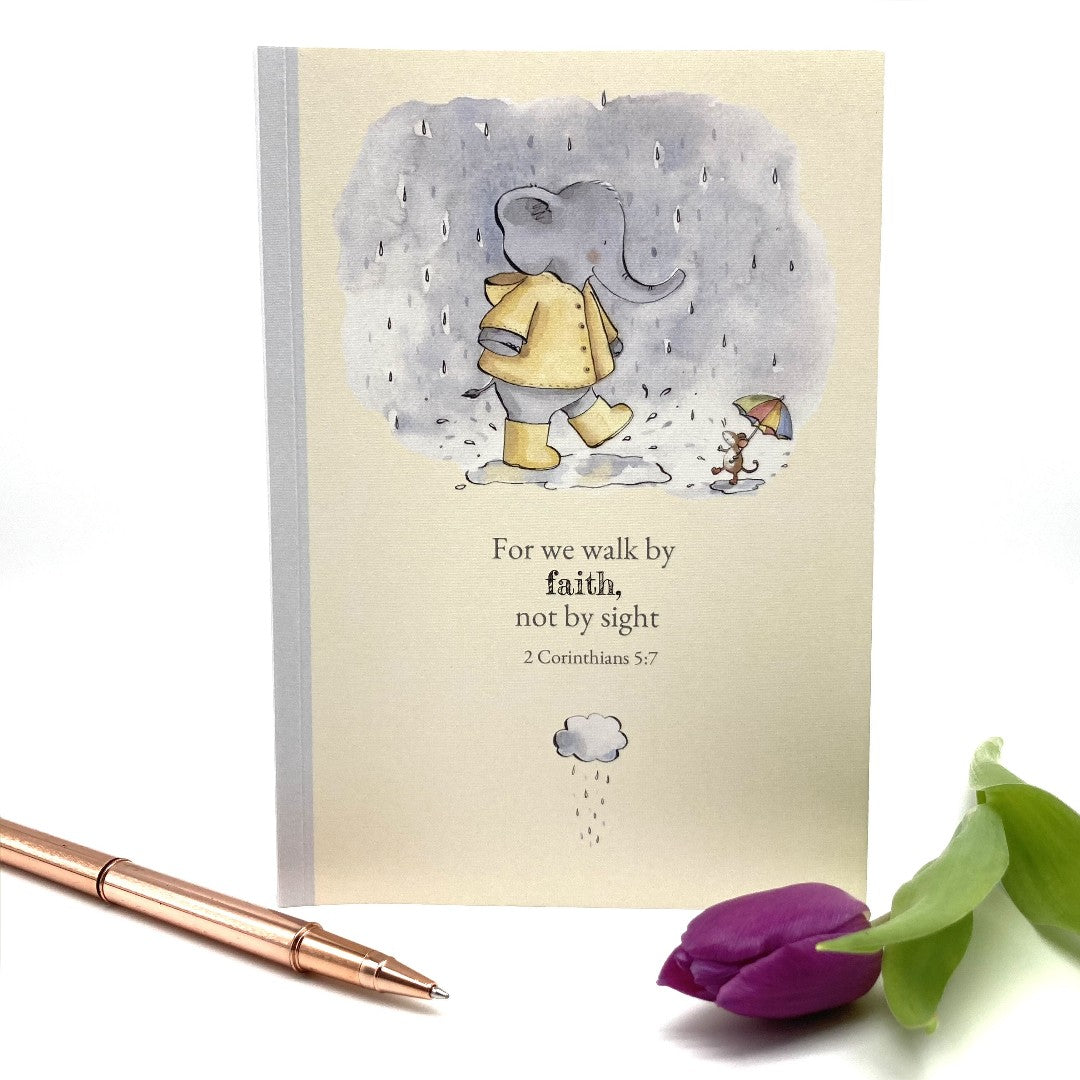 Faith Elephant A6 Notebook - Re-vived