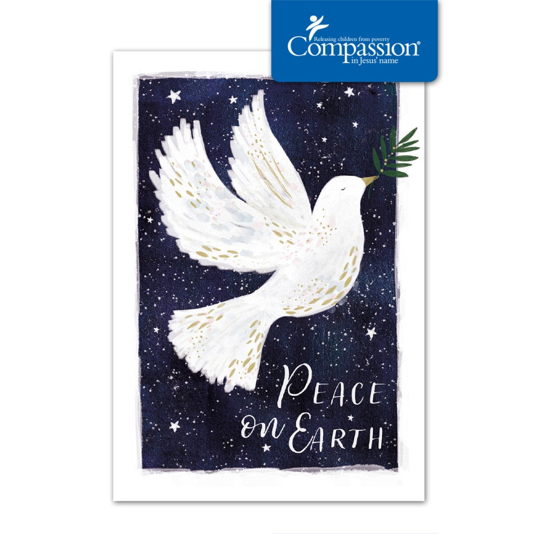 Compassion Charity Christmas Cards: Peace Dove (Pack Of 10) - Re-vived