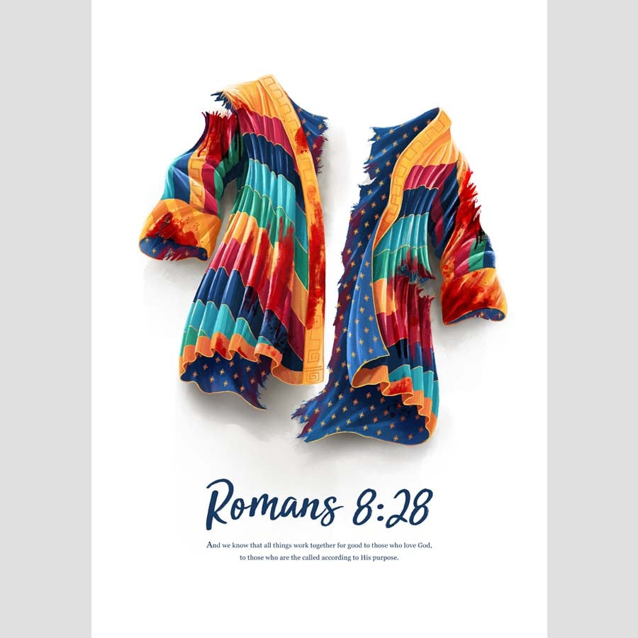 Joseph Coat Romans 8:28 A3 Christian Art Print - Re-vived