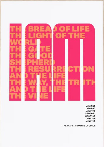 7 'I Am' Statements Of Jesus, The - A4 Print - Red - Re-vived