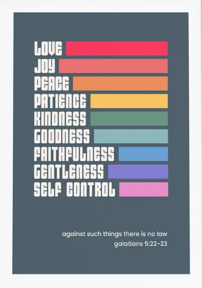 Fruits Of The Spirit - Galatians 5 - A3 Print - Re-vived