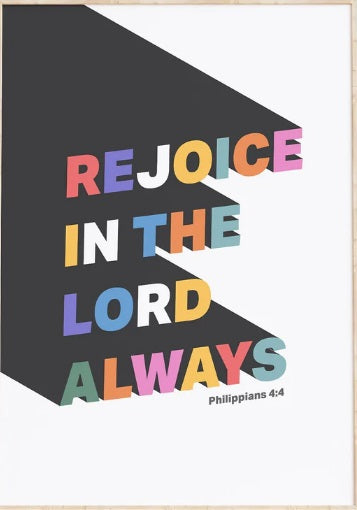 Rejoice In The Lord - Philippians 4:4 - A3 Print - Re-vived