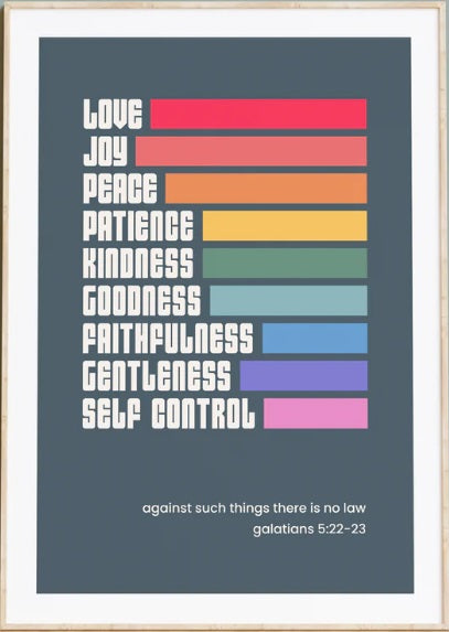 Fruits of the Spirit Poster. Galatians 5 A4 Print - Re-vived