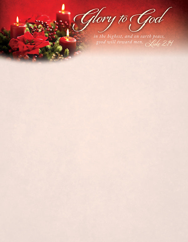 Glory To God In The Highest... Letterhead (100 Pk) - Re-vived