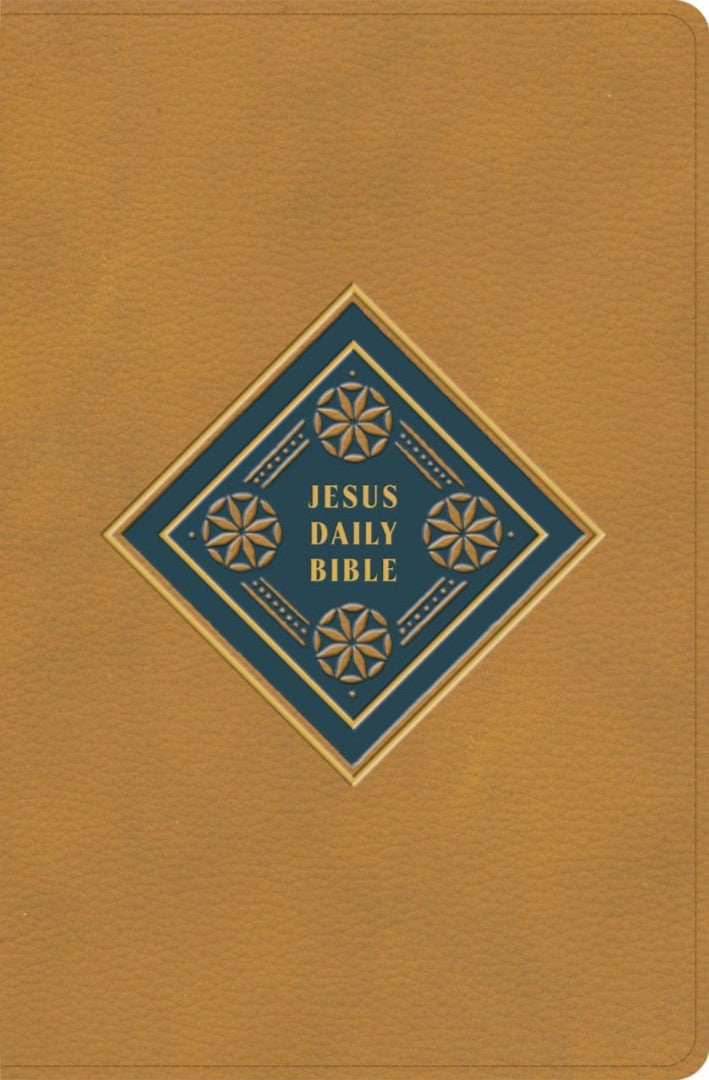 CSB Jesus Daily Bible, Camel LeatherTouch - Re-vived