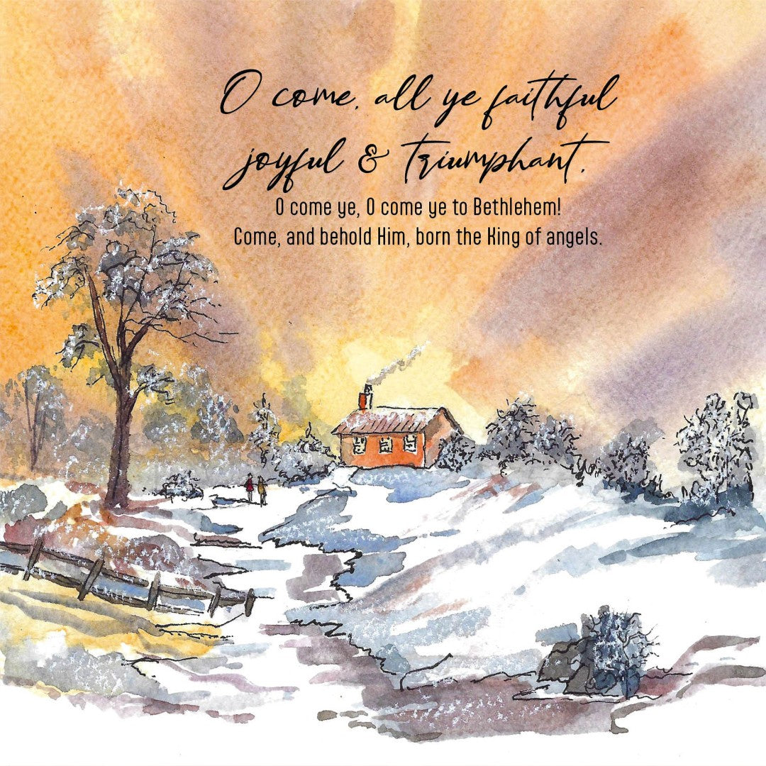O Come All Ye Faithful Christmas Cards - Pack Of 10 - Re-vived