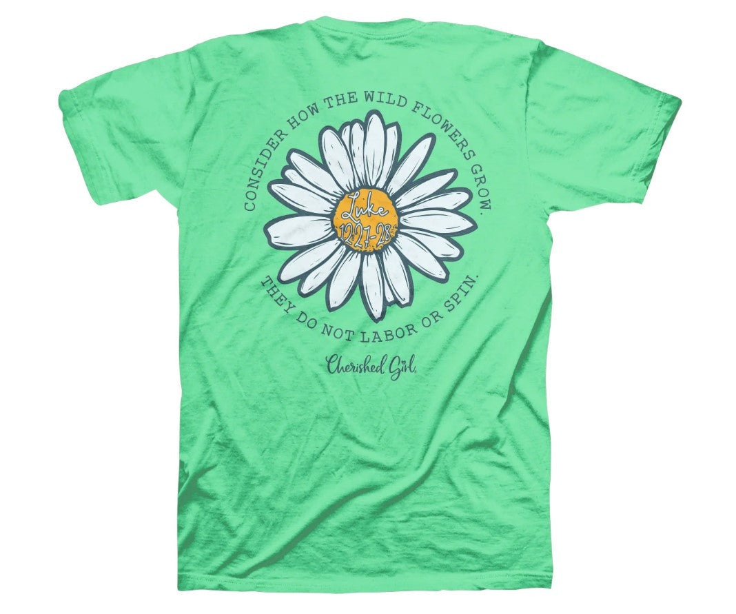 Cherished Girl Consider the Wildflowers T-Shirt, Small - Re-vived