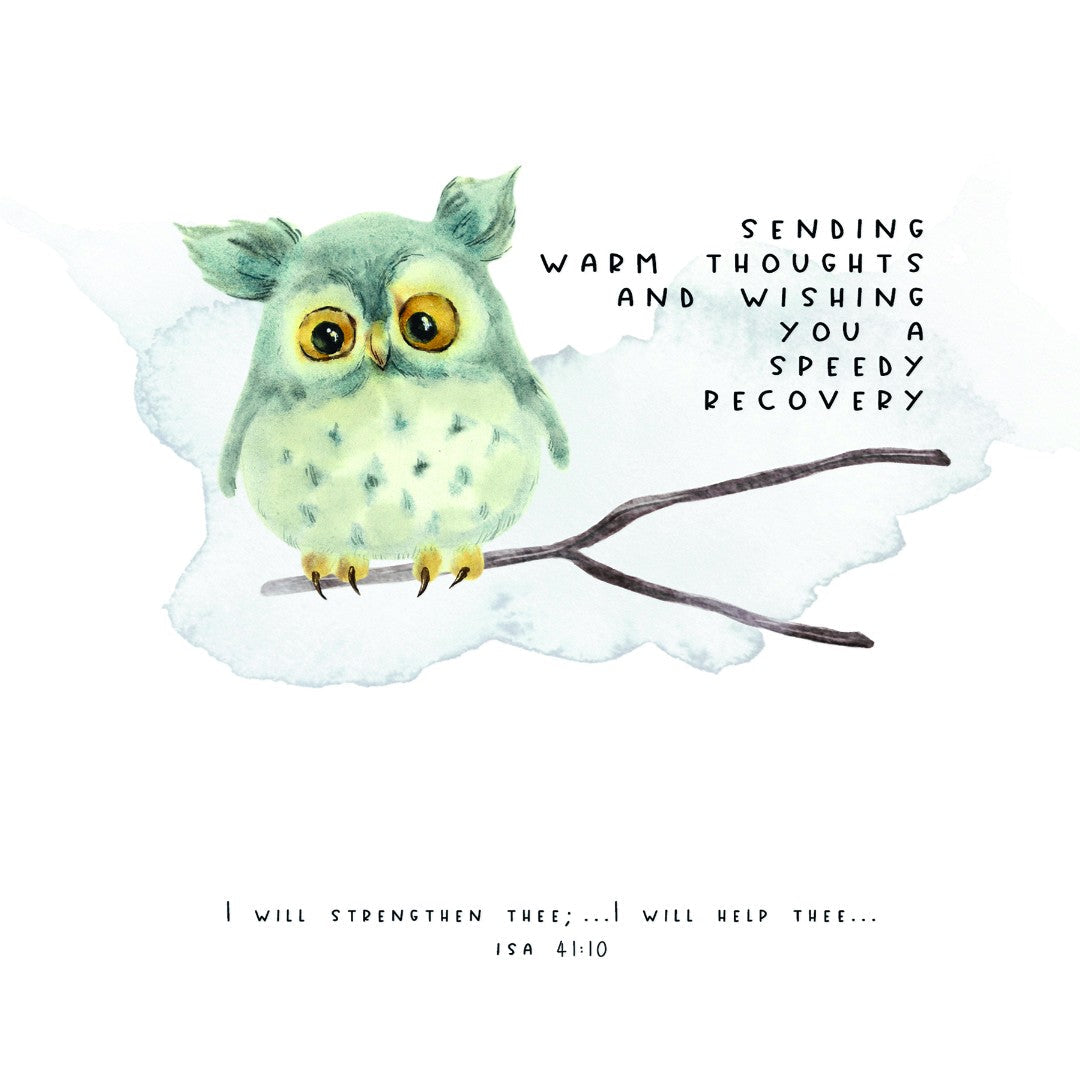 Get Well Wishes Owls - Greeting Card - Re-vived