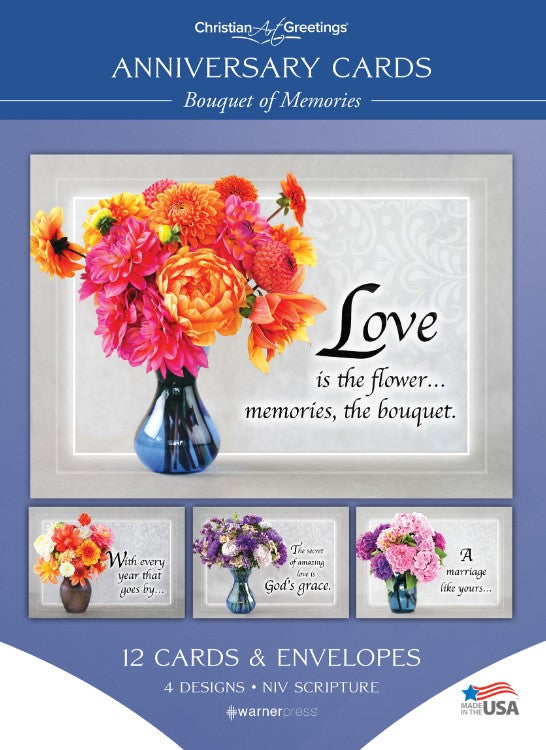 Bouquet of Memories Anniversary Boxed Cards (pack of 12) - Re-vived
