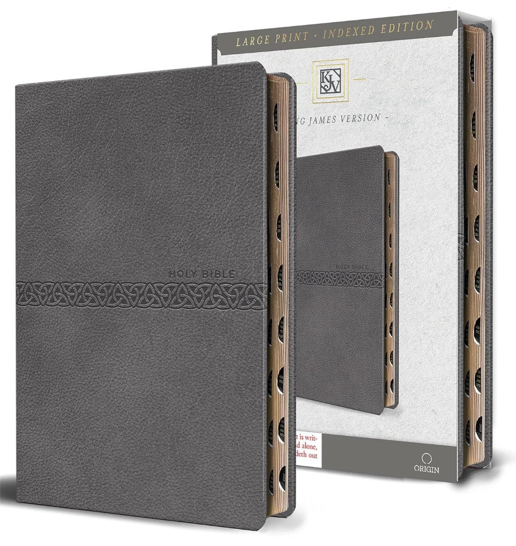 KJV Holy Bible, Large Print Medium Format, Gray - Re-vived