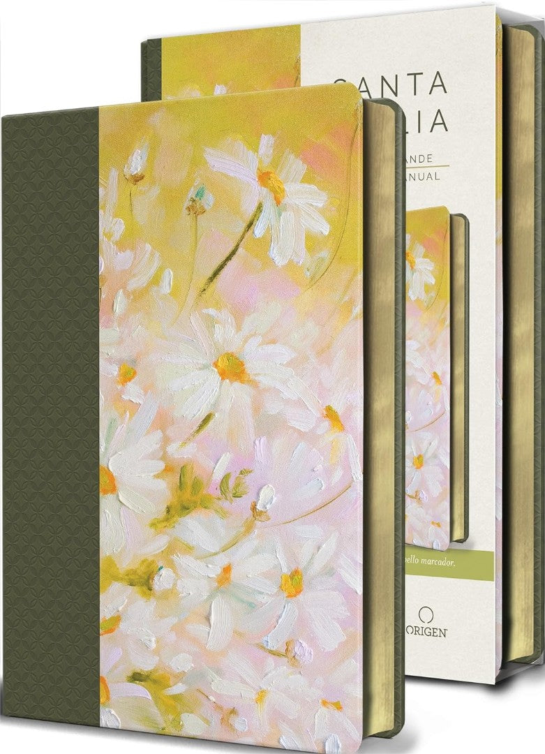 Biblia Reina Valera 1960 Letra Grande. Piel Verde Con Flores - Re-vived