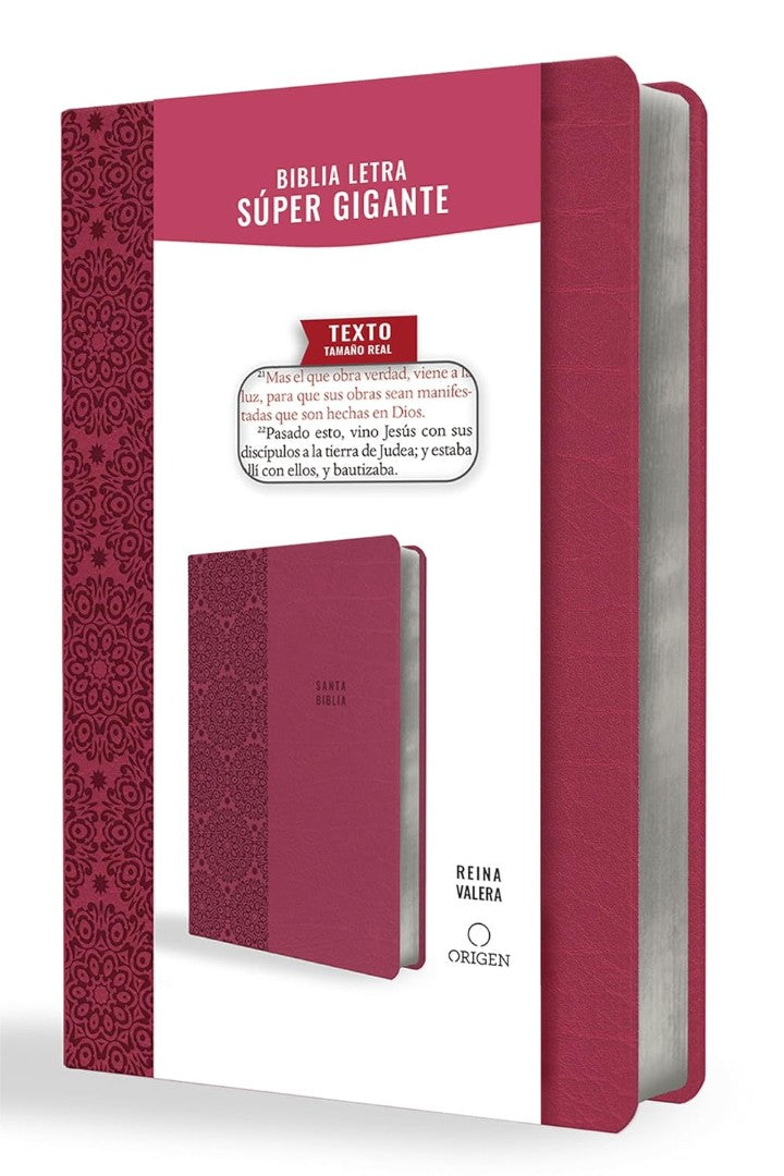 Biblia Reina Valera Letra Súper Gigante, Símil Piel Fucsia - Re-vived