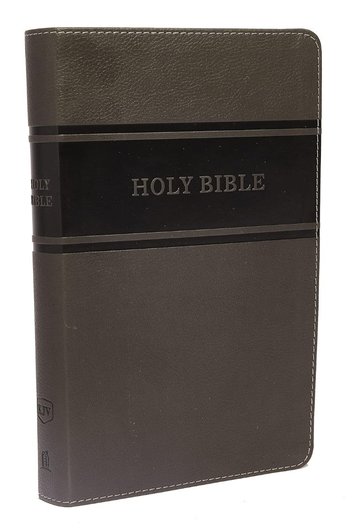 KJV Holy Bible: Deluxe Gift, Gray Leathersoft, Red Letter - Re-vived