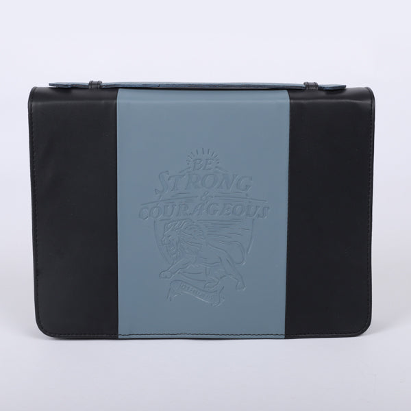 Bible Cover Strong & Courageous Imitation Leather Large
